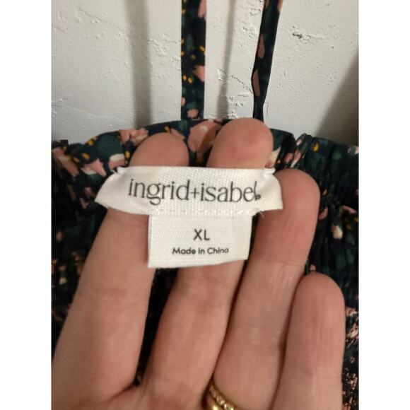 Ingrid & Isabel Smock Bodice Printed Square Neck Midi Maternity Dress Womens XL - Picture 7 of 8